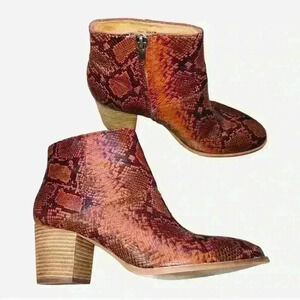 The Rosie Ankle Boot in Snake Embossed Leather Size 9 $198 MSRP